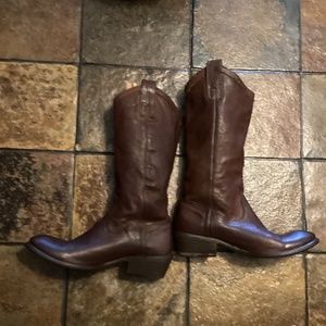 Frye Leather Mid Calf  Heels Boots Western Style Size 6.5